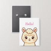 Süße Llama-Illustrationsdesign Button (Vorderseite/Rückseite)
