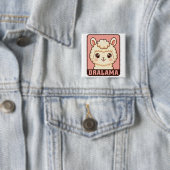 Süße Llama-Illustrationsdesign Button (Beispiel)