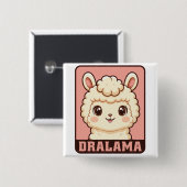 Süße Llama-Illustrationsdesign Button (Vorne & Hinten)