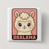 Süße Llama-Illustrationsdesign Button (Vorderseite)