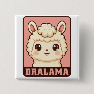 Süße Llama-Illustrationsdesign Button