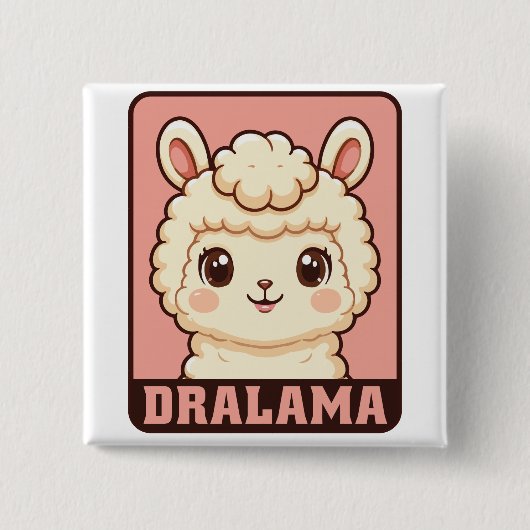 Süße Llama-Illustrationsdesign Button (Vorderseite)