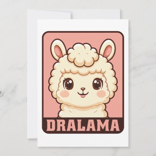 Süße Llama-Illustrationsdesign Dankeskarte (Vorderseite)
