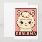 Süße Llama-Illustrationsdesign Dankeskarte (Vorne/Hinten)