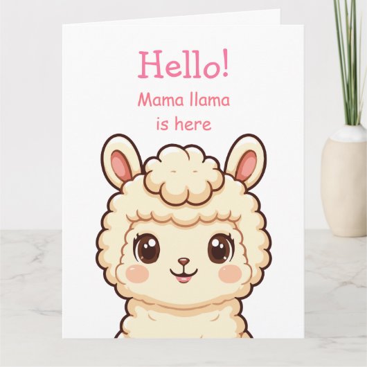 Süße Llama-Illustrationsdesign Dankeskarte (Vorderseite)