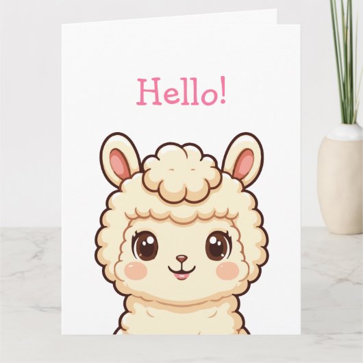 Süße Llama-Illustrationsdesign Dankeskarte (Vorderseite)