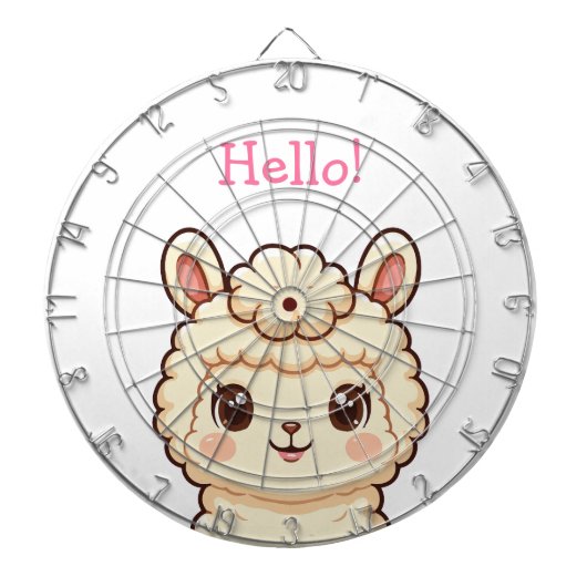 Süße Llama-Illustrationsdesign Dartscheibe (vorne)