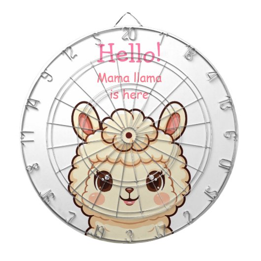 Süße Llama-Illustrationsdesign Dartscheibe (vorne)