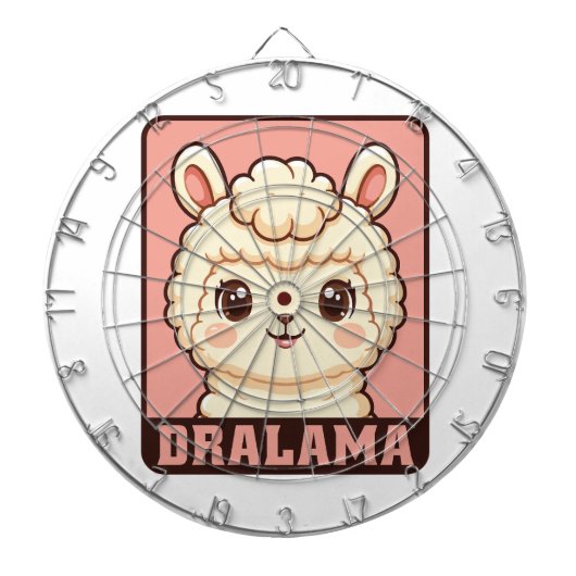 Süße Llama-Illustrationsdesign Dartscheibe (vorne)