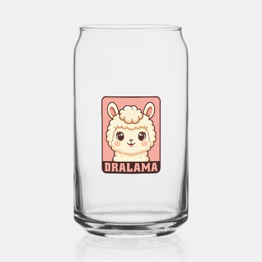 Süße Llama-Illustrationsdesign Dosenglas (Vorderseite)