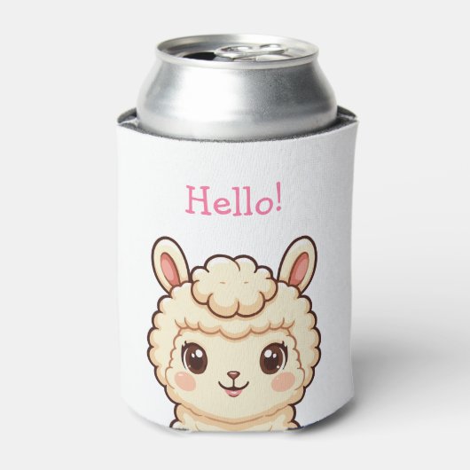 Süße Llama-Illustrationsdesign Dosenkühler (Kanne Vorderseite)