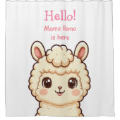 Süße Llama-Illustrationsdesign Duschvorhang (Vorderseite)