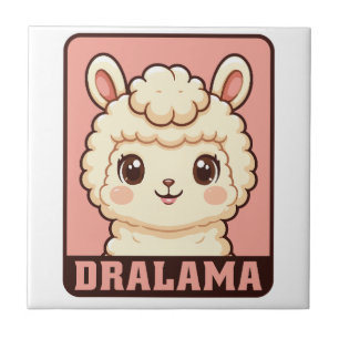 Süße Llama-Illustrationsdesign Fliese