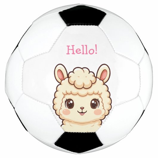 Süße Llama-Illustrationsdesign Fußball (Vorderseite)