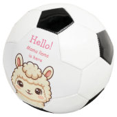 Süße Llama-Illustrationsdesign Fußball (Dreiviertel)