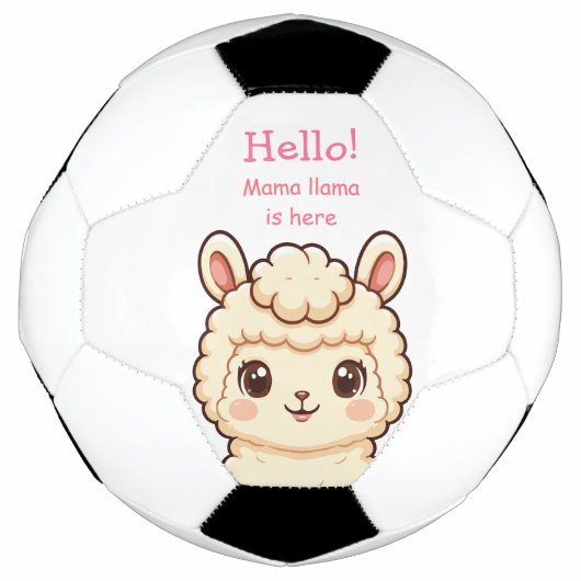 Süße Llama-Illustrationsdesign Fußball (Vorderseite)