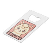 Süße Llama-Illustrationsdesign Geldbeutel Flaschenöffner (Vorderseite Schrägansicht)