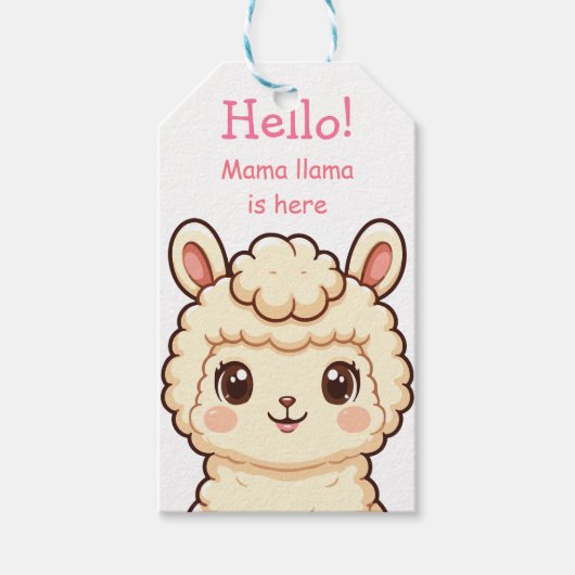 Süße Llama-Illustrationsdesign Geschenkanhänger (Vorderseite)