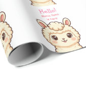 Süße Llama-Illustrationsdesign Geschenkpapier (Rolleneckpunkt)