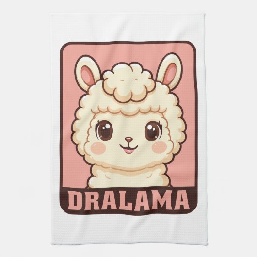 Süße Llama-Illustrationsdesign Geschirrtuch (Vertikal)