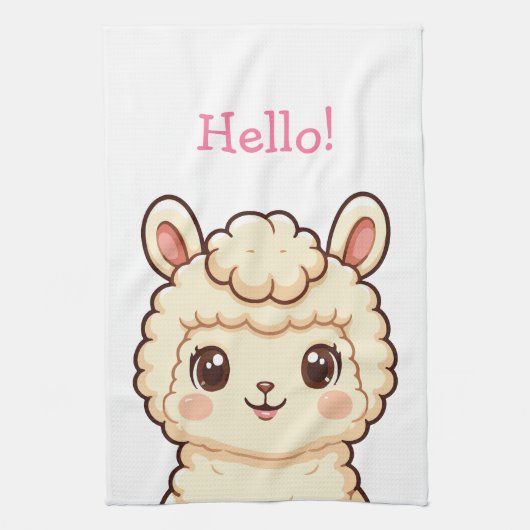 Süße Llama-Illustrationsdesign Geschirrtuch (Vertikal)