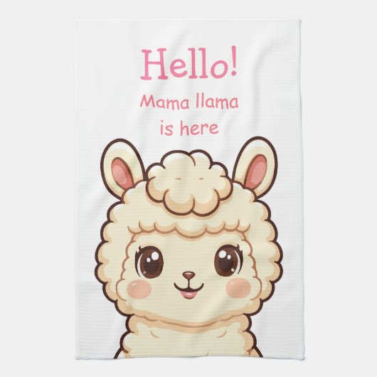 Süße Llama-Illustrationsdesign Geschirrtuch (Vertikal)