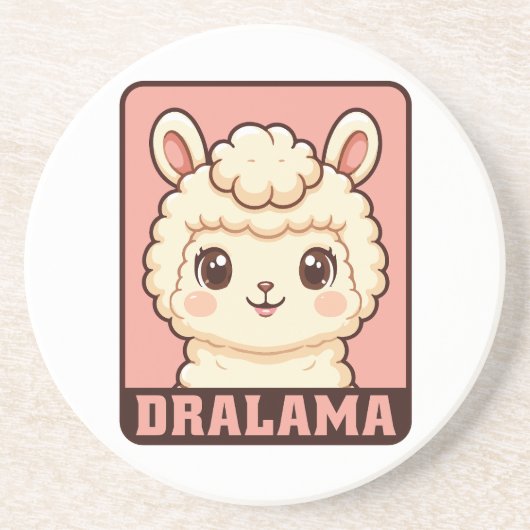 Süße Llama-Illustrationsdesign Getränkeuntersetzer (Vorne)