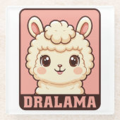 Süße Llama-Illustrationsdesign Glasuntersetzer (Vorderseite)