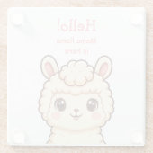 Süße Llama-Illustrationsdesign Glasuntersetzer (Rückseite)