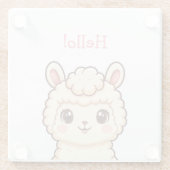 Süße Llama-Illustrationsdesign Glasuntersetzer (Rückseite)