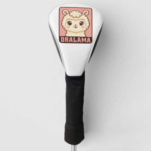 Süße Llama-Illustrationsdesign Golf Headcover (Vorderseite)