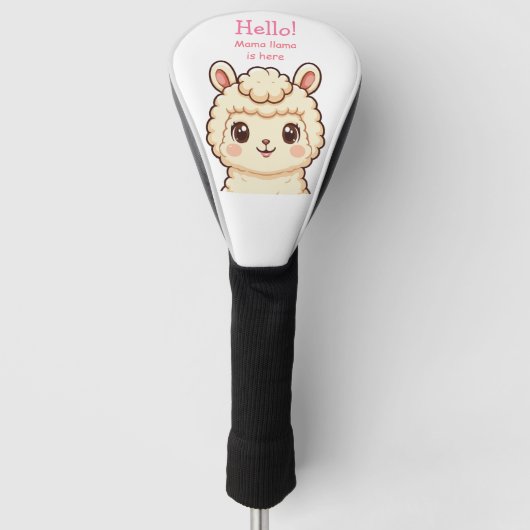 Süße Llama-Illustrationsdesign Golf Headcover (Vorderseite)