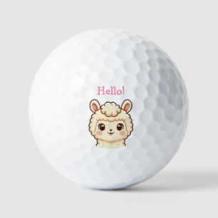 Süße Llama-Illustrationsdesign Golfball