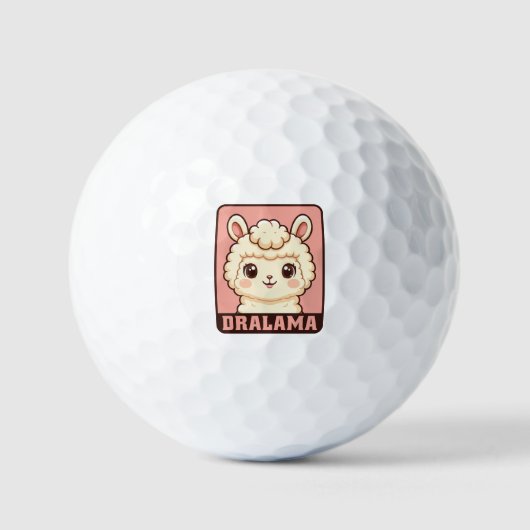 Süße Llama-Illustrationsdesign Golfball (Vorderseite)