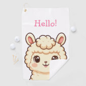 Süße Llama-Illustrationsdesign Golfhandtuch (Insitu)