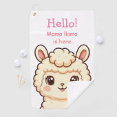 Süße Llama-Illustrationsdesign Golfhandtuch (Insitu)