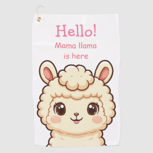 Süße Llama-Illustrationsdesign Golfhandtuch