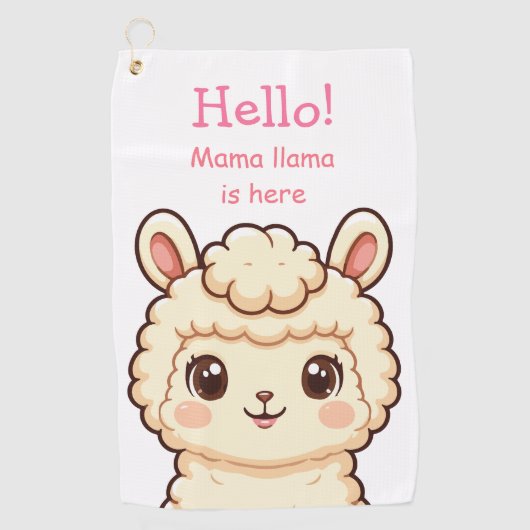 Süße Llama-Illustrationsdesign Golfhandtuch (Vorderseite)