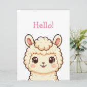 Süße Llama-Illustrationsdesign Karte (Stehend Vorderseite)