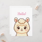 Süße Llama-Illustrationsdesign Karte (Vorderseite/Rückseite Beispiel)