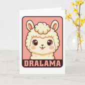 Süße Llama-Illustrationsdesign Karte (Gelbe Blume)