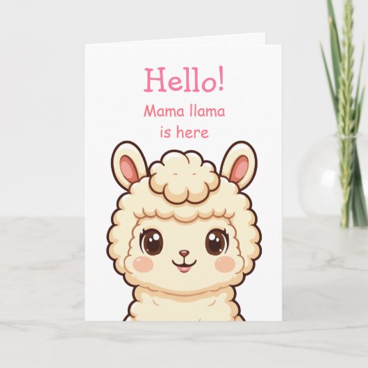 Süße Llama-Illustrationsdesign Karte (Vorderseite)