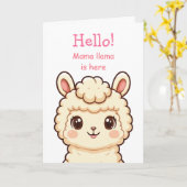 Süße Llama-Illustrationsdesign Karte (Gelbe Blume)