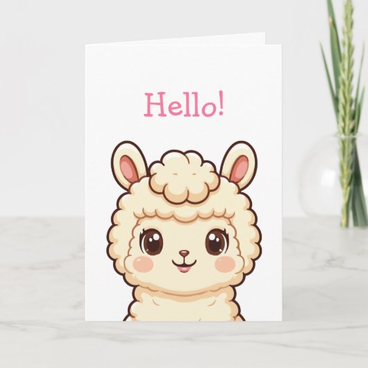 Süße Llama-Illustrationsdesign Karte (Vorderseite)