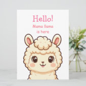 Süße Llama-Illustrationsdesign Karte (Stehend Vorderseite)