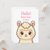Süße Llama-Illustrationsdesign Karte (Vorderseite/Rückseite Beispiel)