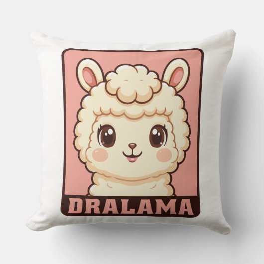 Süße Llama-Illustrationsdesign Kissen (Vorderseite)