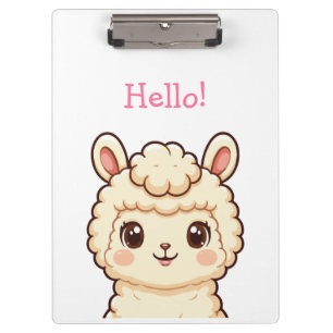 Süße Llama-Illustrationsdesign Klemmbrett