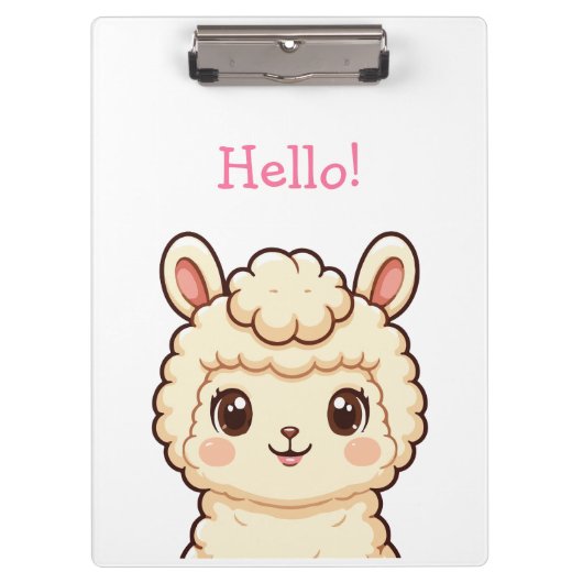 Süße Llama-Illustrationsdesign Klemmbrett (Vorderseite)