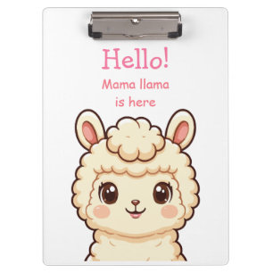 Süße Llama-Illustrationsdesign Klemmbrett